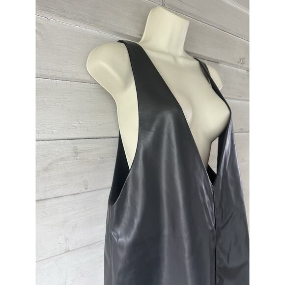 Anthropologie Sunday in Brooklyn Black Faux Leather Dress Size S - Picture 4 of 9